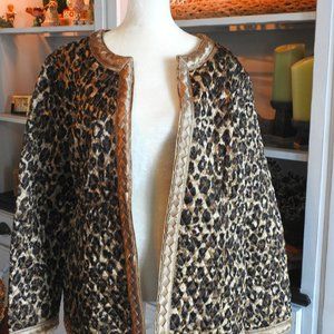 Chico's size 3 quilted animal print jacket